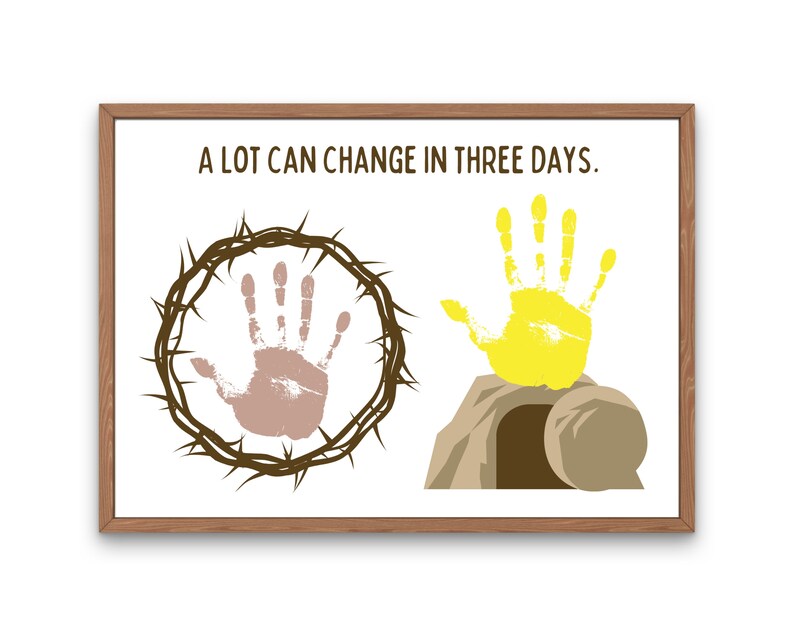 He is Risen Handprint Craft | Christian Easter Art (Digital Download) image 1