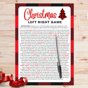 Left Right Christmas Game | Christmas Party Games | Right Left Game | Christmas Pass Game | Christmas Game Adults Kids Families | Printable