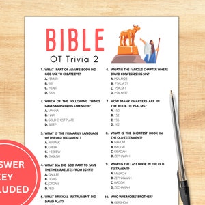 Old Testament Trivia | Bible Game | Bible Games for Adults Kids Teens | Bible Trivia Game | Christian Games | Youth Group Game | Printable