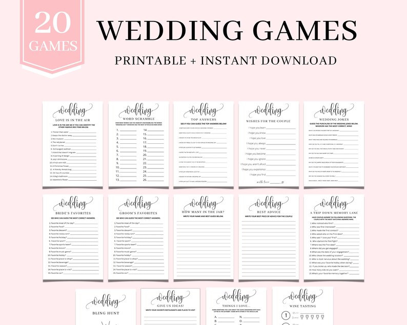 Wedding Games Bundle | Fun Reception Activities (Instant Download) image 2