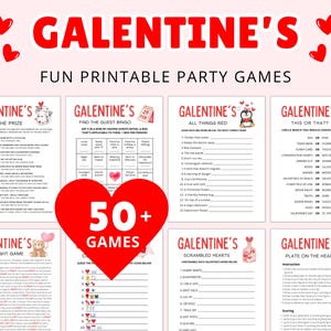Galentine's Games: 50 Valentine's Party Games for Ladies (Printable) image 1