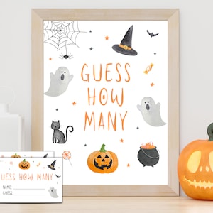 Guess How Many Candies | Guess How Many Halloween | Halloween Candy Game | Guess How Many Game | Halloween Party Games | Halloween Printable