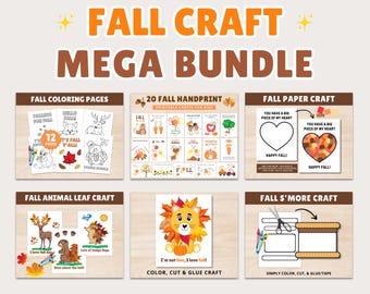 Fall Crafts Mega Bundle: Kids Handprint, Coloring, & Paper Activities (Printable Download)