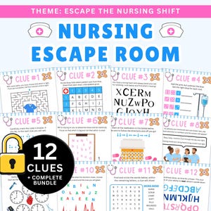 Nurse Escape Room: Ett roligt sjuksköterskespel för grupp (utskrivbart)