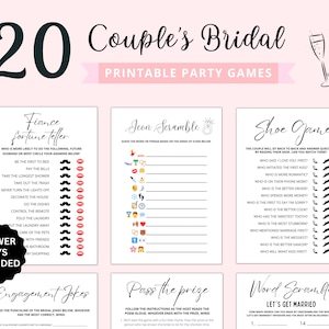 Couples Bridal Shower Games | Bridal Shower Game Bundle | Co Ed Bridal Shower Games | Couples Shower Games | Couples Bridal Games Printable