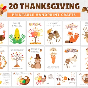 Thanksgiving Handprint Craft Bundle | Thanksgiving Preschool Craft | Thanksgiving Craft Kids | Toddler Art Activity | Thanksgiving Crafts