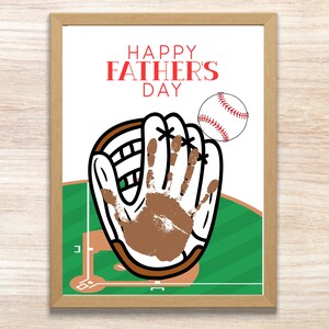 Manualidad con huella de mano para el Día del Padre / Manualidad con huella de mano para el Día del Padre / Béisbol para el Día del Padre / Arte con huella de mano para el Día del Padre / Manualidad con huella de mano para el Día del Padre / Recuerdo del Día del Padre