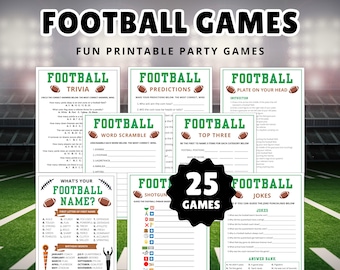Printable Football Party Games: Trivia, Bingo, Scavenger Hunt (Digital Download)