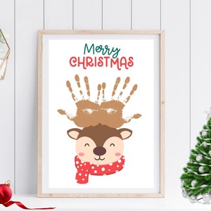 Christmas Handprint Craft | Christmas Preschool Craft | Christmas Craft for Kids | Christmas Craft Toddlers | Reindeer Craft | Printable