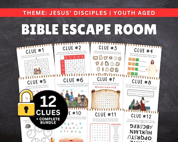 Jesus' Disciples Bible Escape Room | Youth Group Game (Printable)