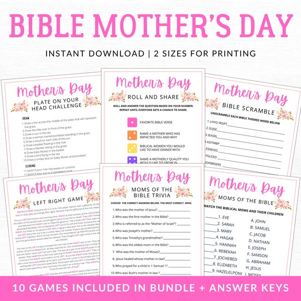 Mother's Day Bible Games | Mothers of the Bible | Women's Ministry Games | Mother's Day Banquet | Bible Games | Christian Mother's Day Games