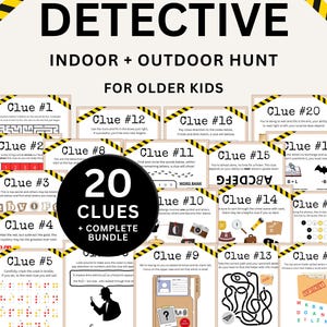 Caccia al tesoro investigativa per bambini più grandi / Caccia al tesoro di spie / Giochi investigativi / Giochi di spie / Caccia al tesoro di compleanno / Gioco di fuga investigativo