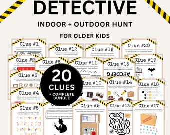 Detective Scavenger Hunt for Older Kids | Indoor Outdoor Game (Digital Download)