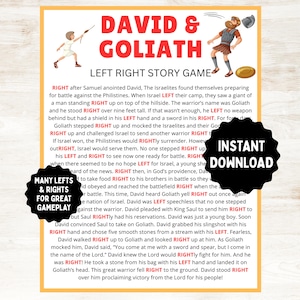 Bible Left Right Game | David and Goliath Game | David and Goliath Activity | Sunday School School | David and Goliath Lesson | Bible Game