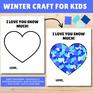 Winter Craft for Kids | Winter Paper Craft | Easy Craft for Kids | Printable Craft | Winter Art for Kids | Winter Paper Art | Snow Craft
