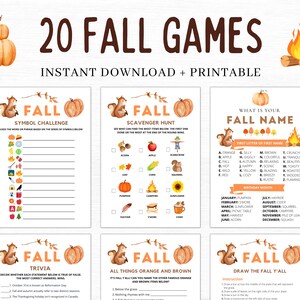 Fall Games Fall Games Printable Fall Party Games Fall Games for Kids ...