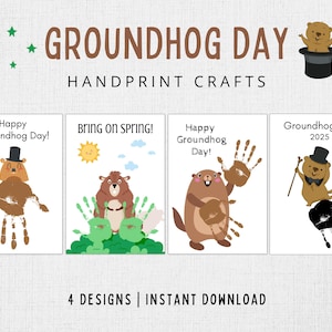 Groundhog Day Handprint Craft | Groundhog Craft | Groundhog Day for Kids | Groundhog Day Activities | Groundhog Day School Class | Printable