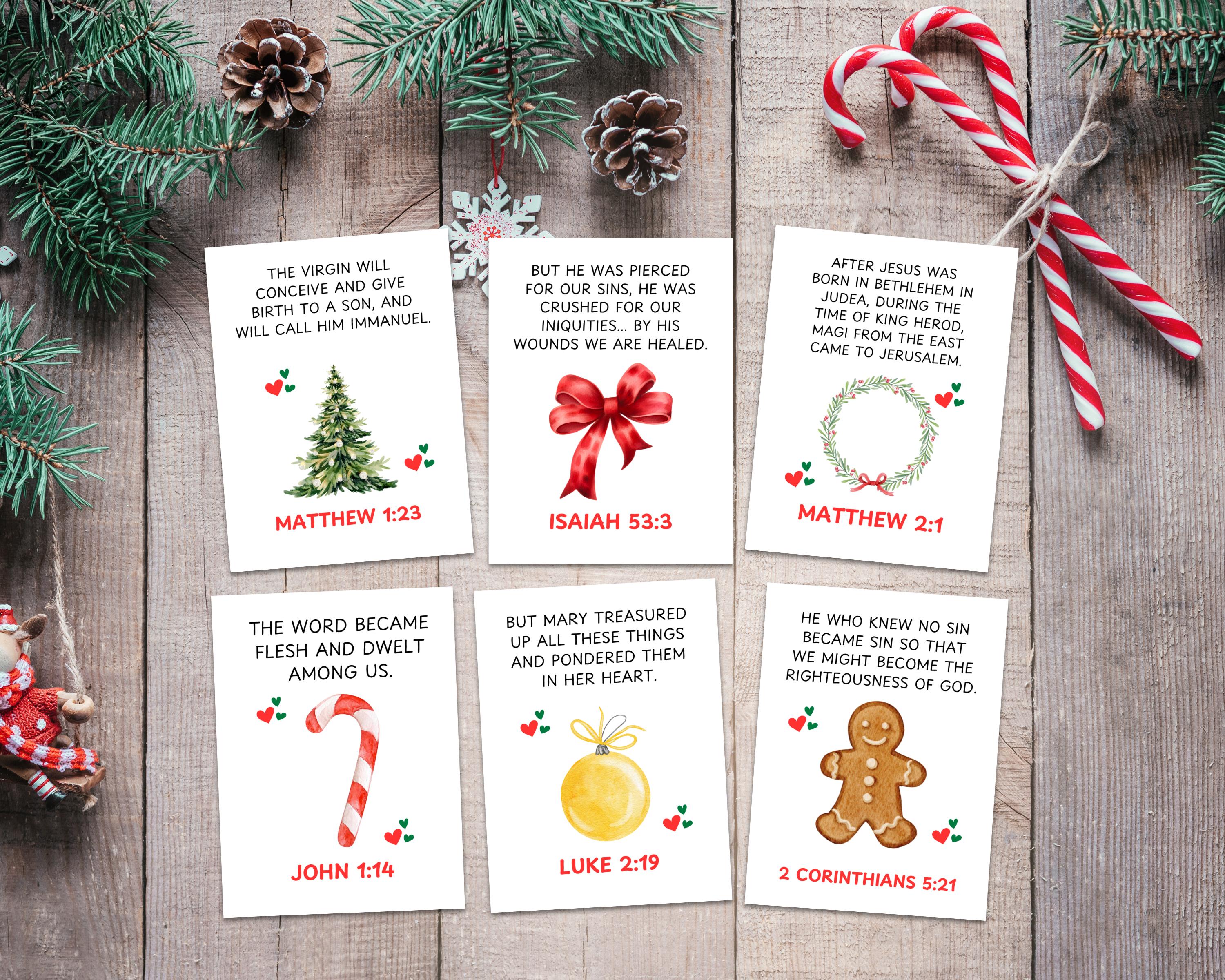 Christmas Bible Verse Cards: Christian Nativity Scripture Tracts ...