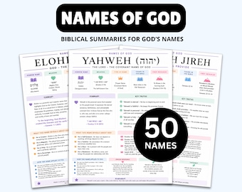 Names of God Study: 50 Summaries on God's Name in the Bible (Printable)