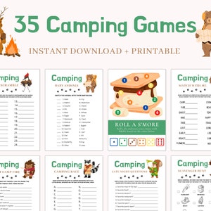 Camping Games Camping Games Kids Families Adults Camping Games Printable Camping Activities Camping Scavenger Hunt Campfire Games image 2
