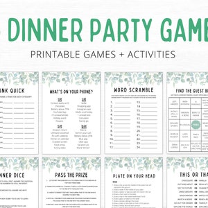 Dinner Party Games | Printable Dinner Party Games | Dinner Games | Dinner Table Games | Icebreaker Game | Happy Hour Games | Work Party Game