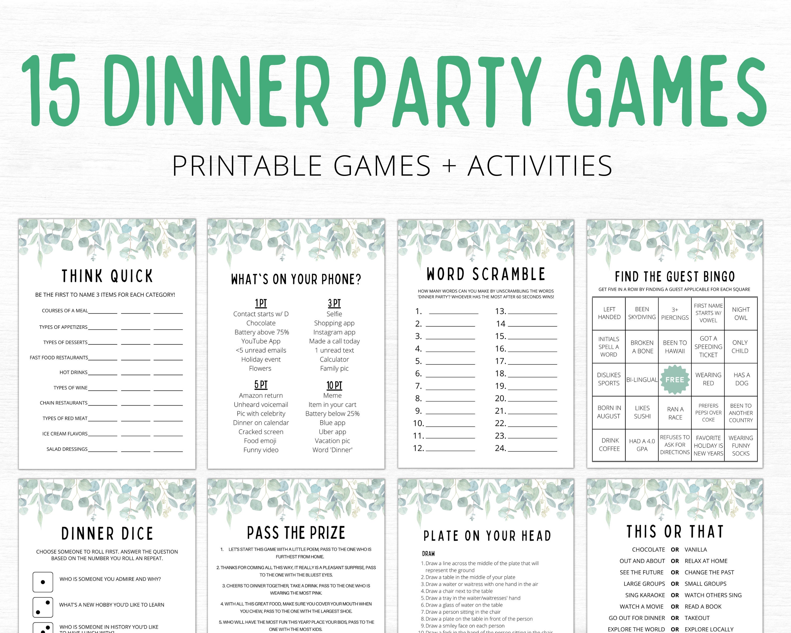 Dinner Party Games Printable Dinner Party Games Dinner photo photo