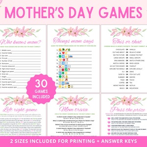 Pacchetto di giochi per la festa della mamma / Giochi per la festa della mamma / Giochi per la mamma / Giochi per la festa della mamma / Attività per la festa della mamma / Lavoretti per la festa della mamma / Stampabili