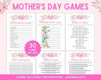 Mothers Day Games Bundle | Mothers Day Games | Games for Mom | Mothers Day Party Game | Mothers Day Activity | Mothers Day Craft | Printable