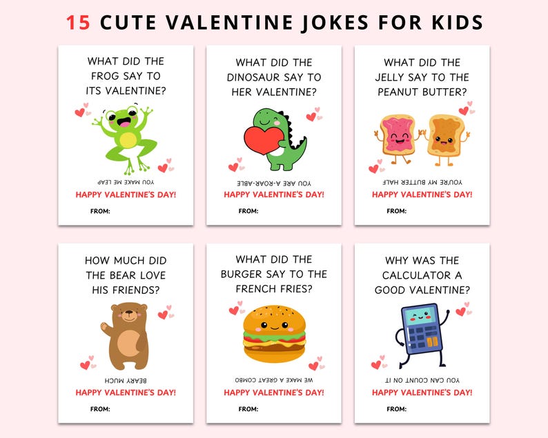 Funny Valentine's Day Cards for Kids | Joke Valentines (printable) - Etsy
