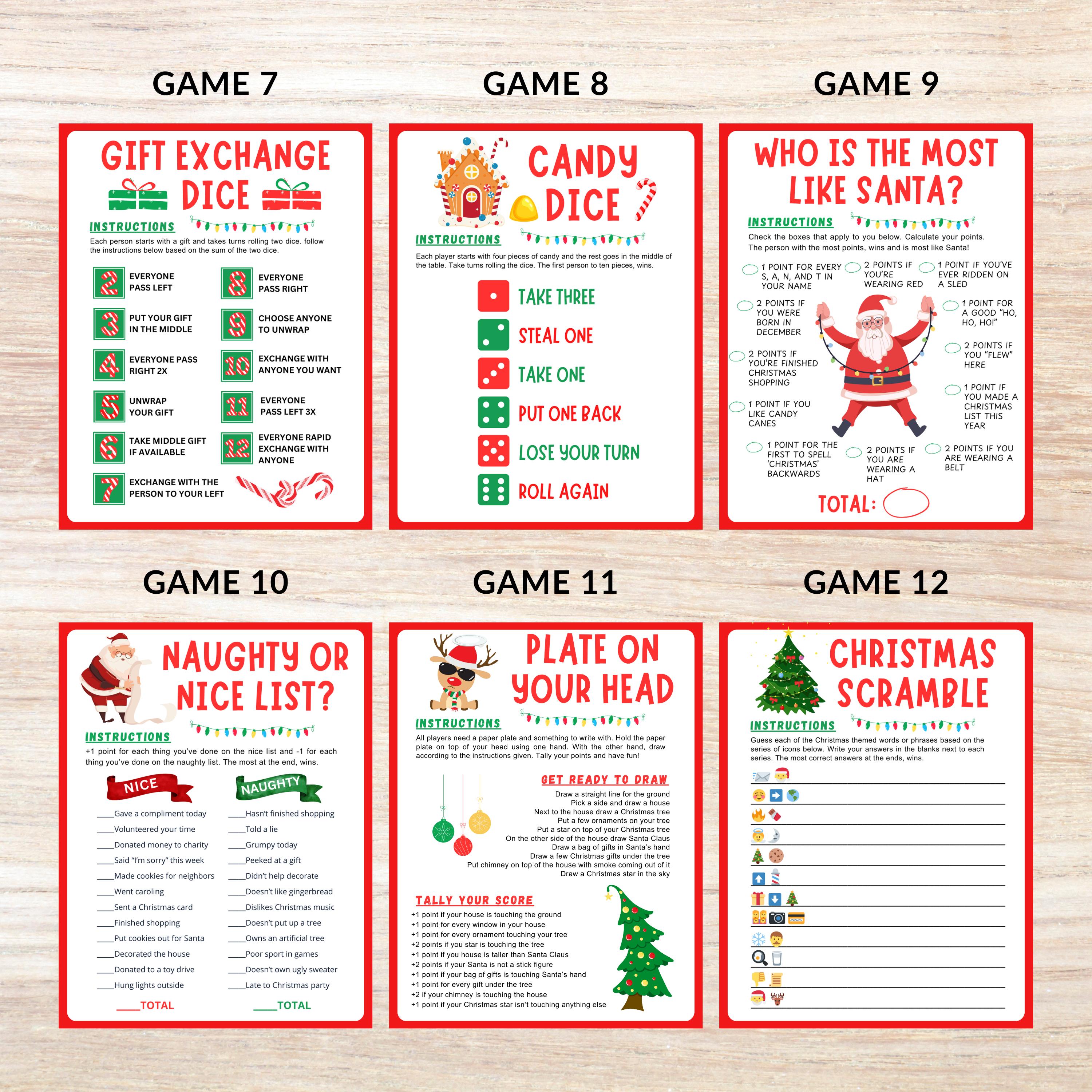 Printable Christmas Games Bundle: 50 Fun Holiday Party Games (digital ...