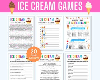 Ice Cream Party Games | 20 Fun Printable Activities (Digital Download)