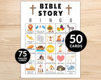 Bibelgeschichten-Bingo-Spiel | Christliche Spiele (Printable)