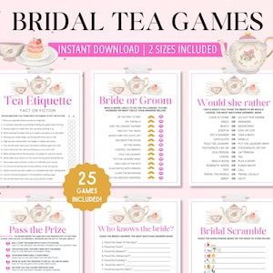 Tea Party Bridal Shower Games | Bridal Shower Tea Party | Tea Party Bridal Shower | Bridal Shower Games | Tea Party Games | Bridal Printable