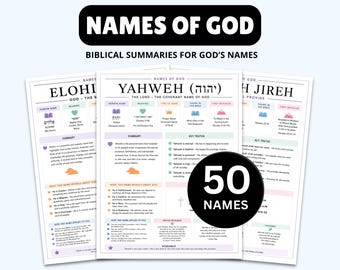 Names of God Study: 50 Summaries on God's Name in the Bible (Printable)