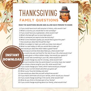 Vragen over Thanksgiving-familie | Vragen over Thanksgiving-diner | Thanksgiving-ijsbreker | Tafelspel Thanksgiving | Familiespel Thanksgiving