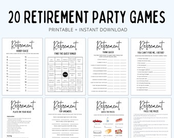 Retirement Party Games | Retirement Games | Retirement Games Printable | Retirement Games Him Her | Surprise Retirement Party | Fun Games