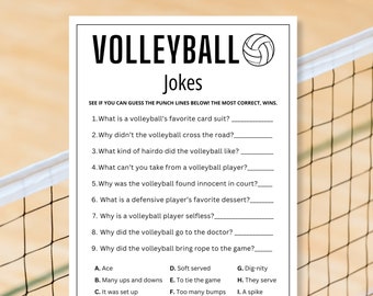 Jogo de Piadas de Vôlei: Atividade para Festa em Equipe (Download Digital)
