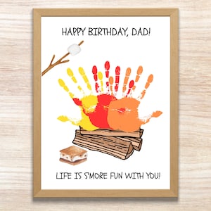 Geburtstags-Handwerk für Vati | Papa Geburtstag Handabdruck Handwerk | Papa Geburtstag Handwerk | Basteln für Papa | Geburtstag Handabdruck Basteln | Druckbare Geschenk Papa