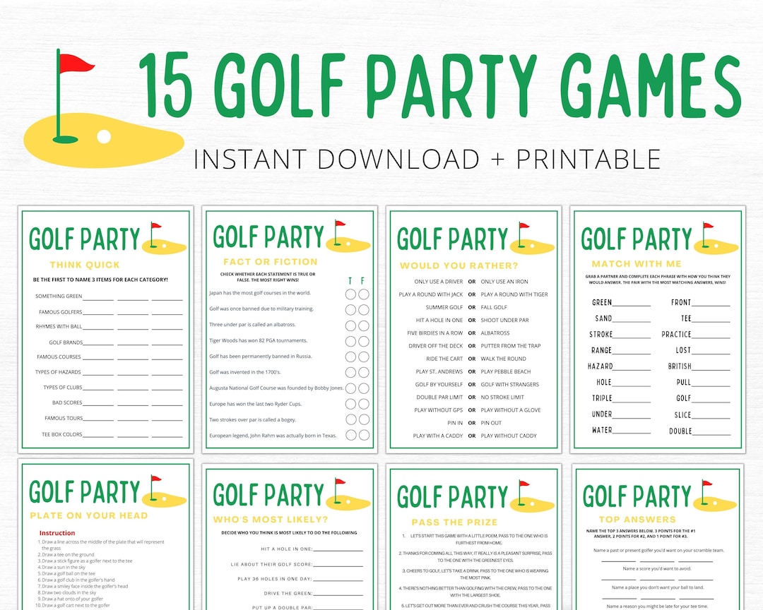 Golf Party Games Golf Games Golf Watch Party Golf Themed Etsy