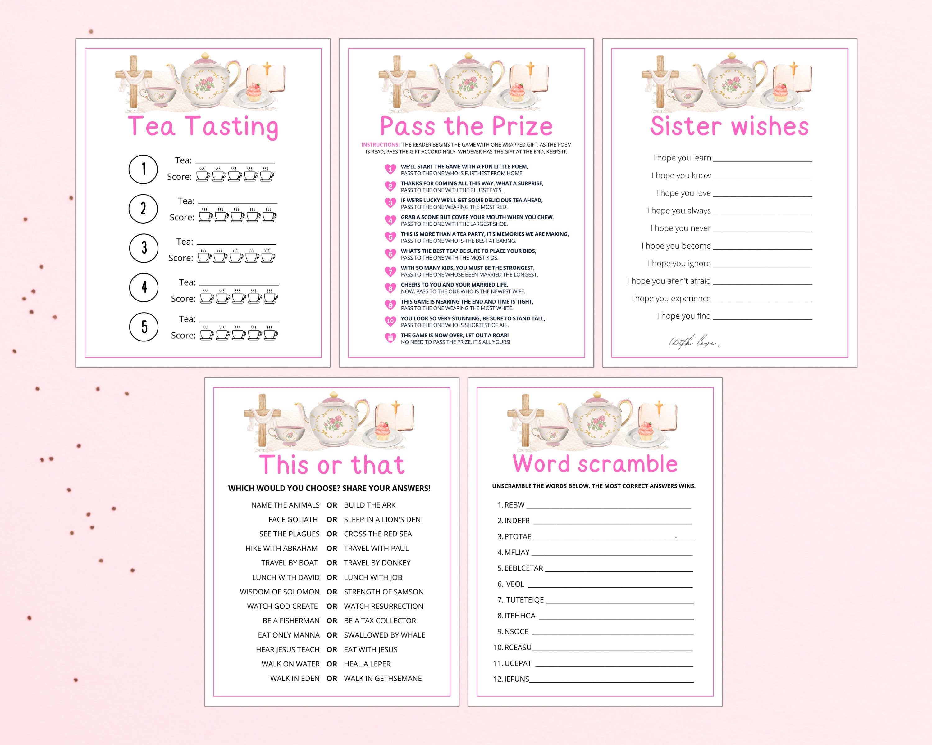 Christian Tea Party Games | Bible Trivia, Ladies Tea (digital Download ...