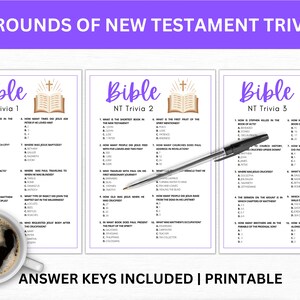 New Testament Trivia | Bible Trivia | Bible Trivia Game | Bible Games | Christian Games | Bible Games Adults Kids | Church Games | Printable