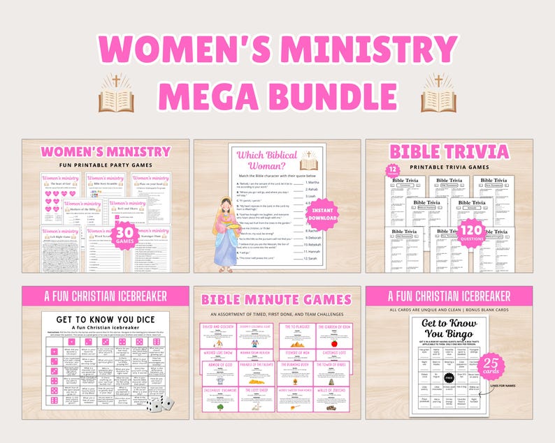 Women's Ministry Game Bundle: Printable Bible Games (Digital Download) image 1