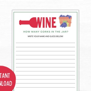 How Many Corks Wine Game | Wine Party Games | Wine Tasting Party | Wine Games | Wine Themed Party | Cork Guess Game | How Many in Jar Game