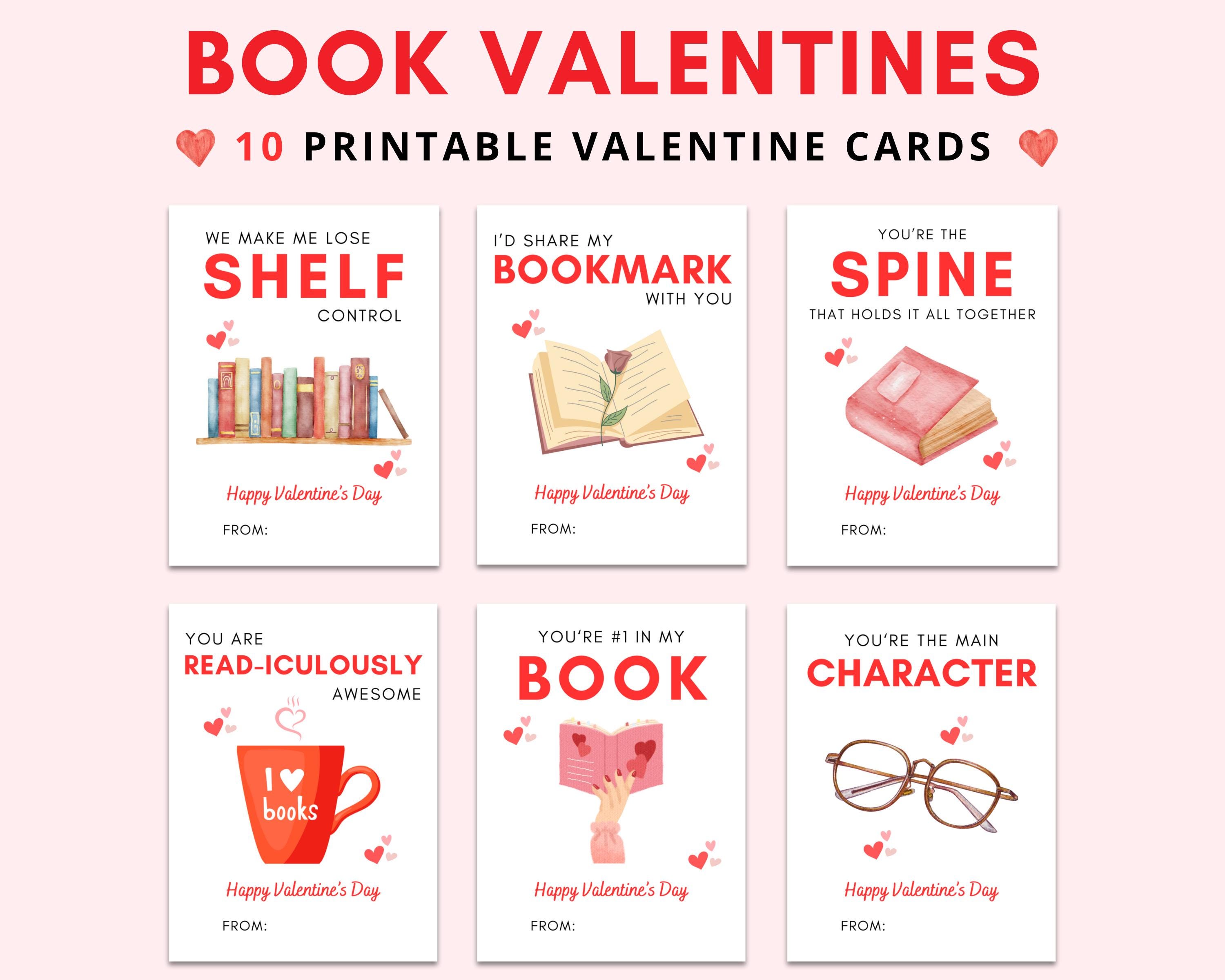 Book Valentines | Book Club Valentines | Printable Book Valentines ...