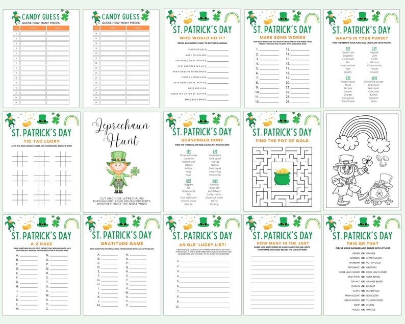35 St. Patrick's Day Games | Printable Party Bundle (Kids, Teens, Adults) image 3