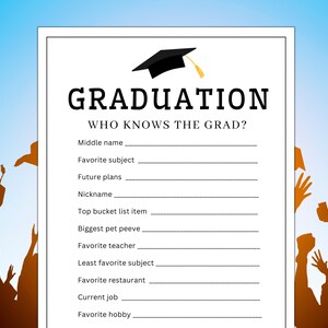 Wer kennt den grad? | Abschluss-Quiz | Abschlussfeier Trivia | Abschlussfeier Spiele | Druckbares Abschlussspiel | Abschlussaktivität