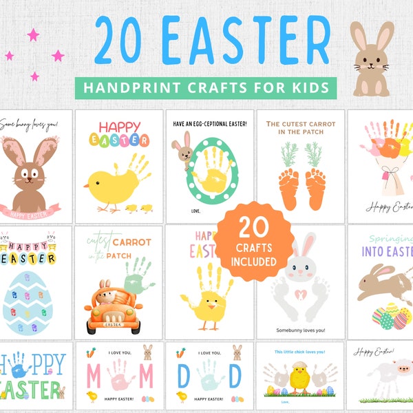 Easter Handprint Craft | Easter Handprint Art | Easter Handprint Bundle | Easter Craft Kids | Easter Craft Toddler | Easter Footprint Craft