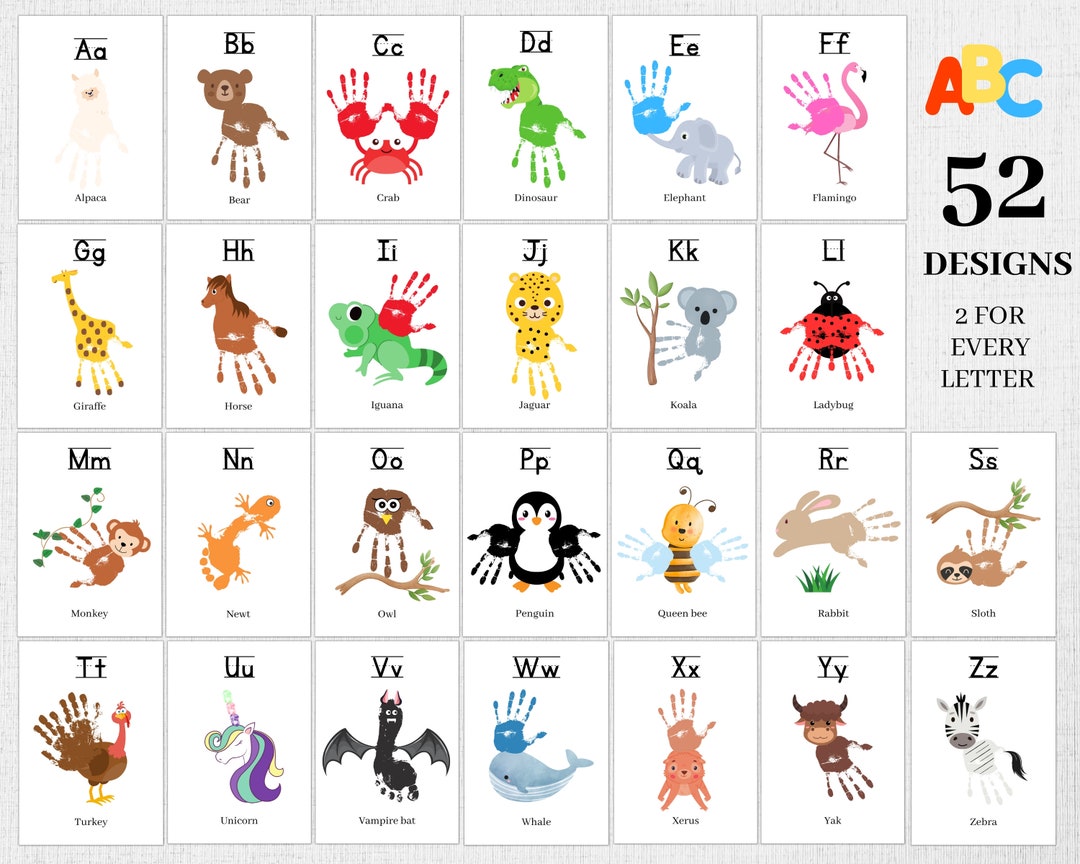 Alphabet Handprint Craft Alphabet Craft Alphabet Handprint Book Animal