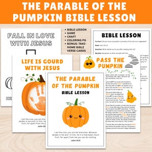 Pumpkin Parable Bible Lesson | Fall Bible Lesson | Christian Halloween | Fall Sunday School | Halloween Bible Lesson | Bible Craft Game