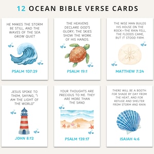 Beach Bible Verse Cards: Christian Scripture Tracts (Digital Download)